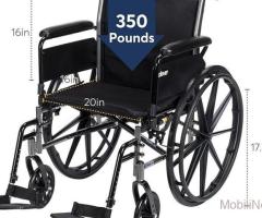 Medline 20” Foldable K4 Wheelchair with Swing-Back Desk-Length Arms