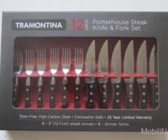 NEW SET OF 6 STEAK KNIVES and 6 DINNER FORKS by TRAMONTINA - $40 (NoHo)