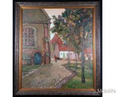 VILLAGE IN THE BREBANT ORIGINAL OIL PAINTING BY MAURICE DE MEYER